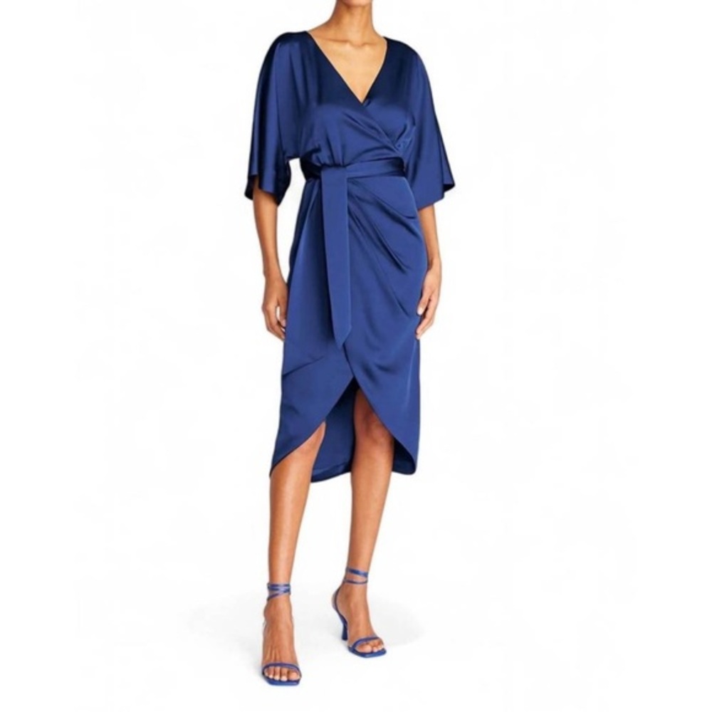 THEIA‎ NWT Blue Alicia V-Neck Cocktail Dress Size 12